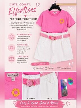 Derek Heart Hot Pink Tee with Holographic Tags
